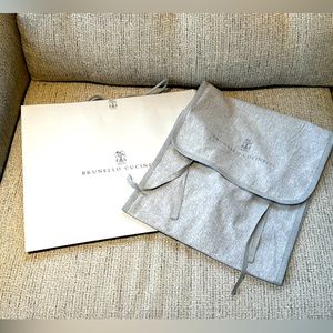 Brunello Cucunelli garment bag and shopping bag